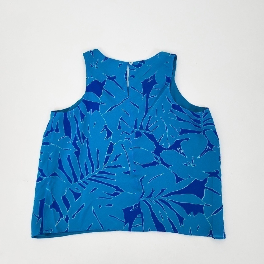 Ralph Lauren Tropical Rayon Crop Top Turquoise Size XS Blue - Picture 6 of 12